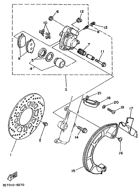 Front brake. caliper