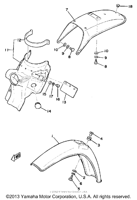 Front fender-rear fender