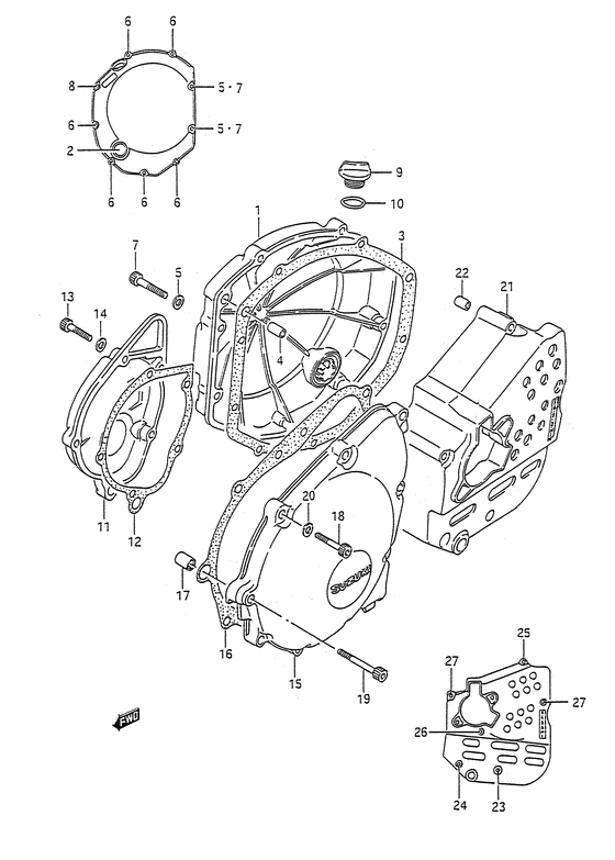 Crankcase cover ass`y  (v