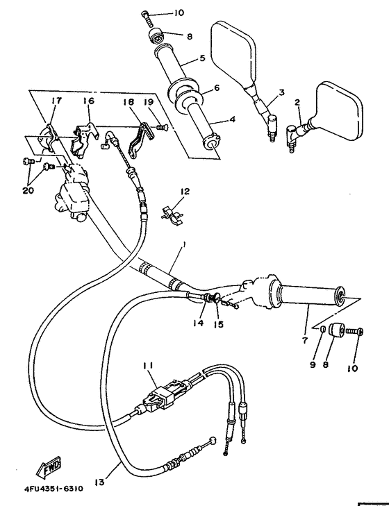 Steering handle. cable