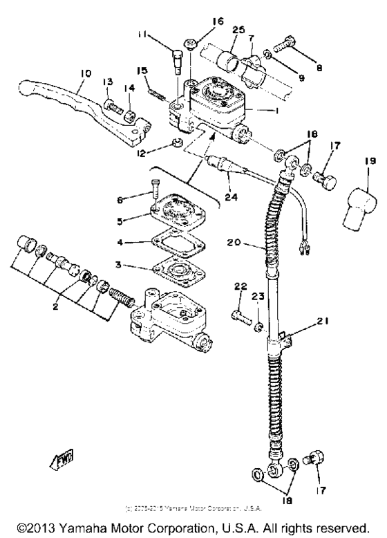 Front master cylinder - brake hose