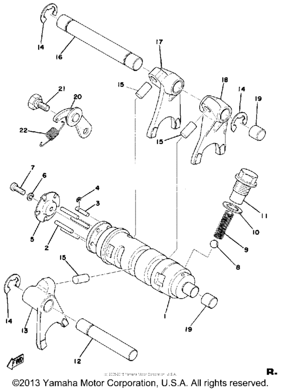 Shift cam-fork