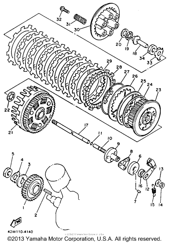 XV750E Сцепление