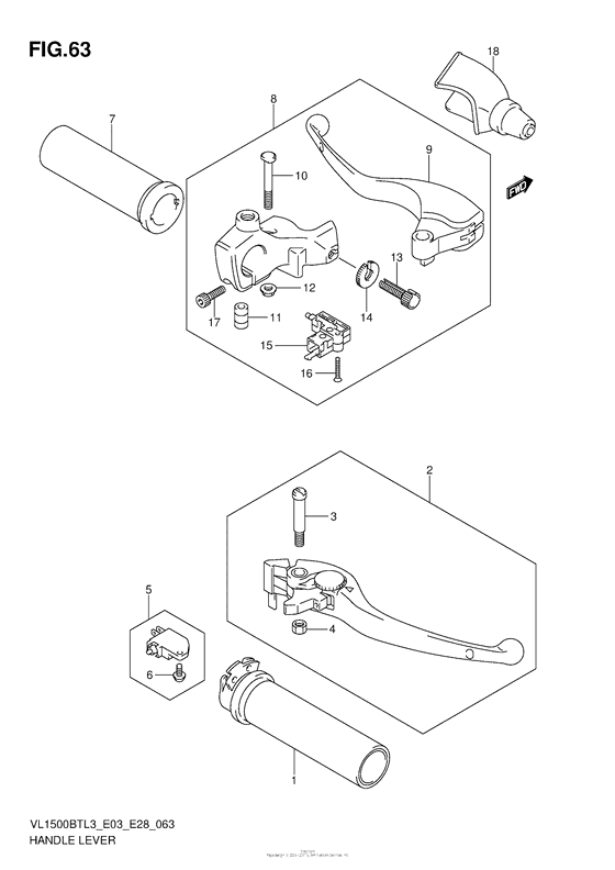 VL1500BT Рулевые переключатели