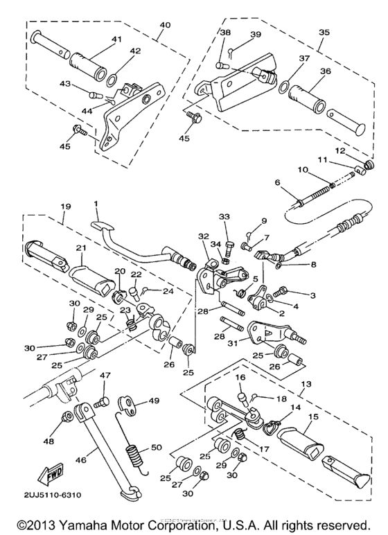XV250 Подножки