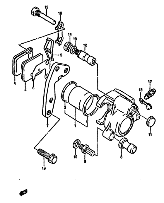 DR125 Передний суппорт тормозной