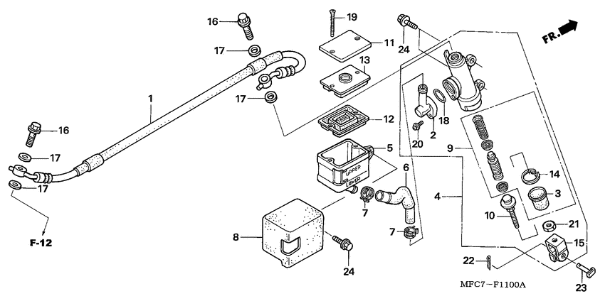 FMX650 Rr. brake master cylinder
