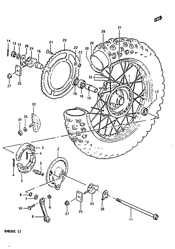 Rear wheel complete assy