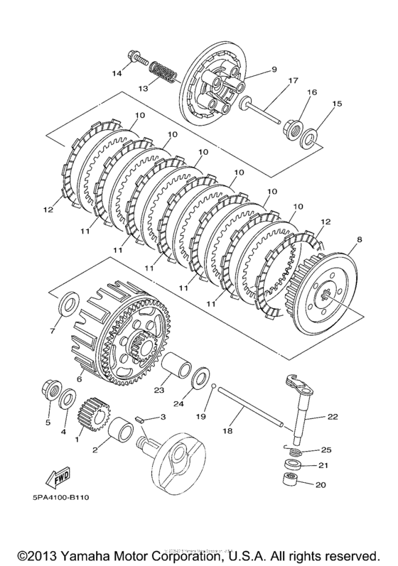 YZ85B Сцепление