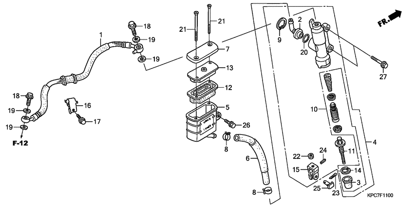 Rr. brake master cylinder