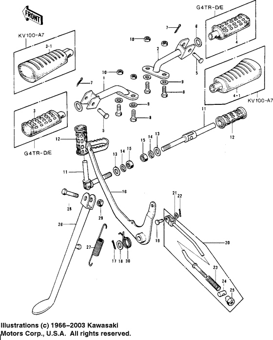 Footrests/stand/brake pedal