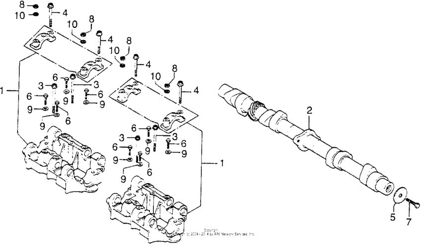 CB750 Camshaft + camshaft holder