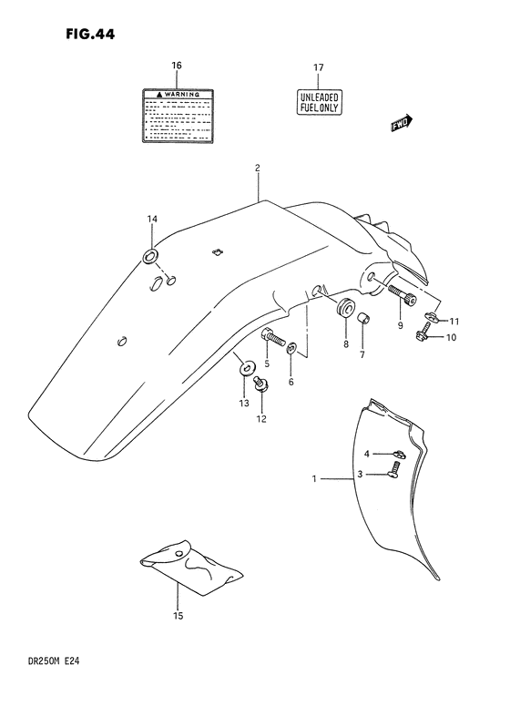 Rear fender - label