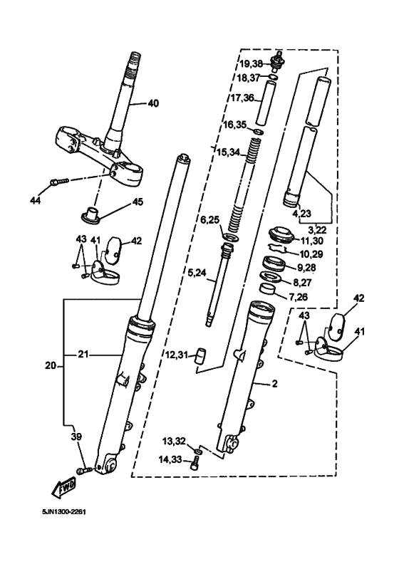 BT1100 Вилка передней оси