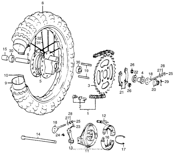 Rear wheel + drive chain