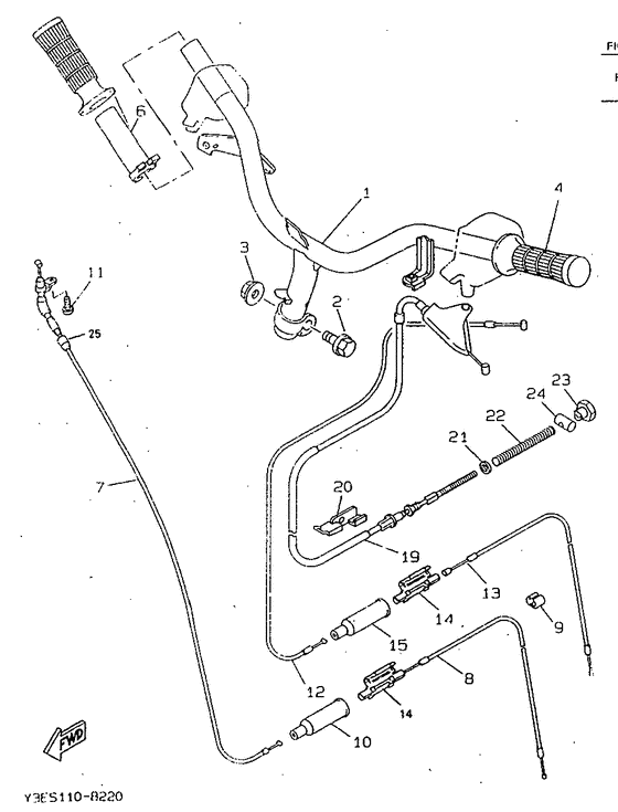 Steering handle. cable