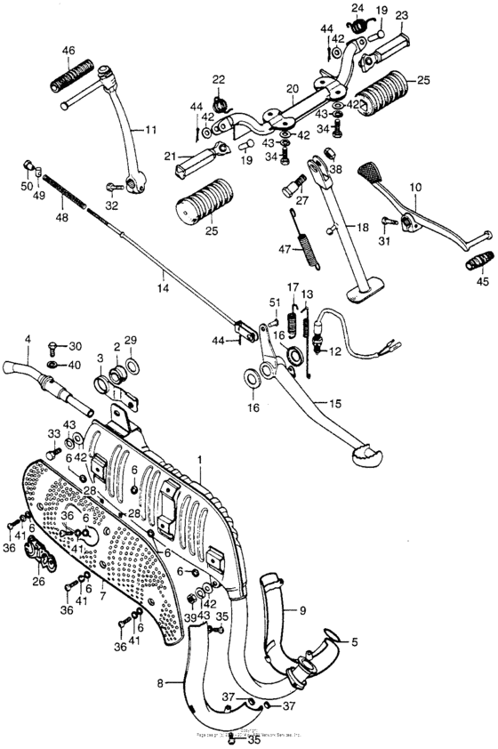 Muffler + brake + gearshift