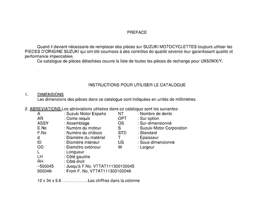 UX50 Catalog preface