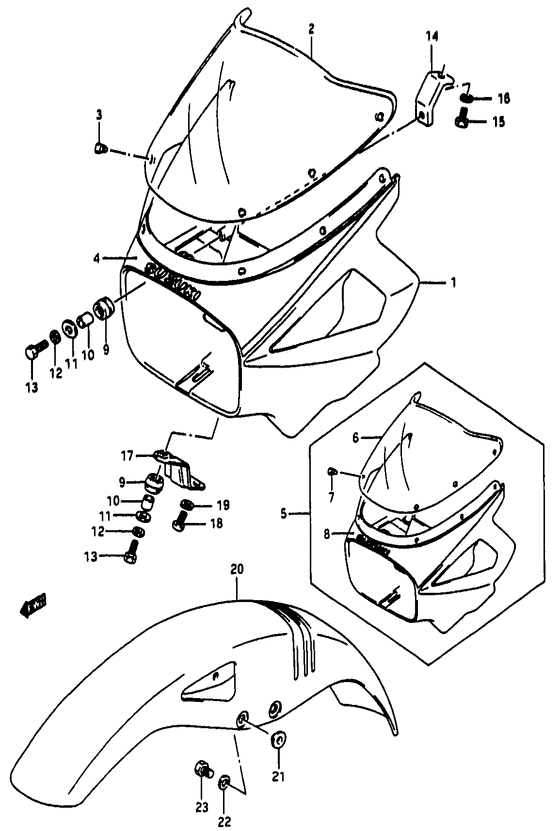 Headlamp housing - front fender