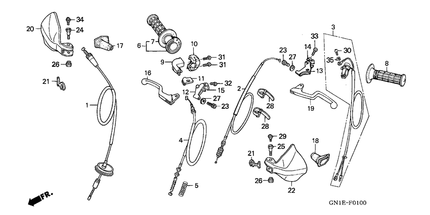 Handle lever/cable