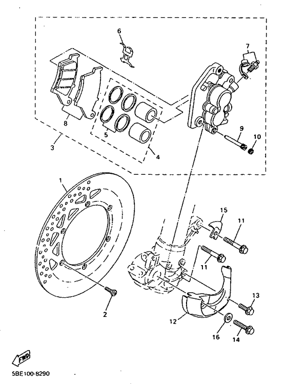 WR400F Front brake. caliper