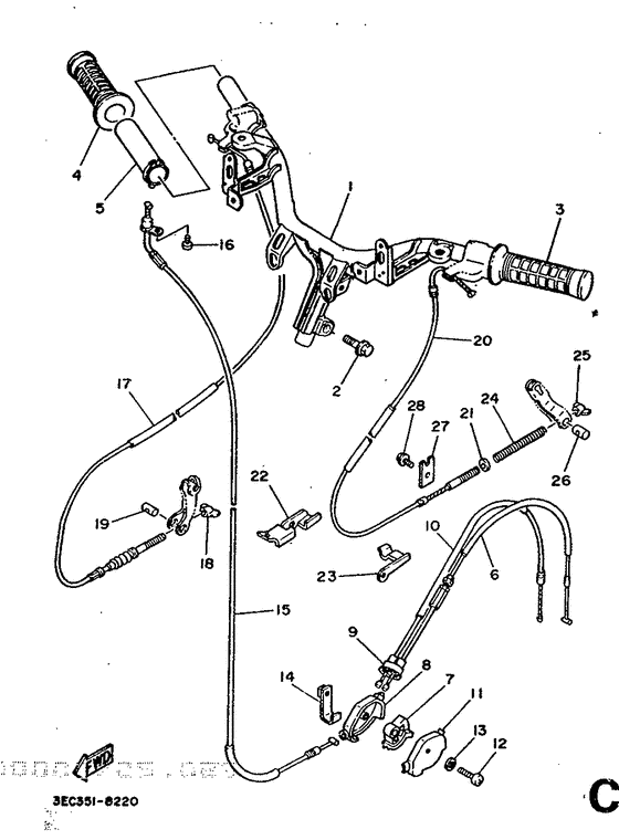 Steering handle. cable
