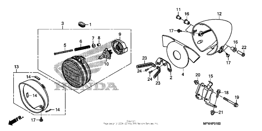 VT1300CS (ABS) Фара
