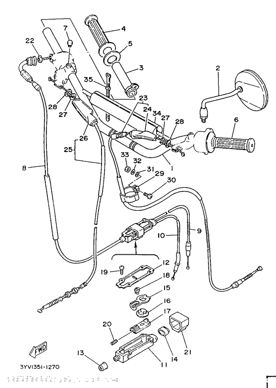 Steering handle. cable