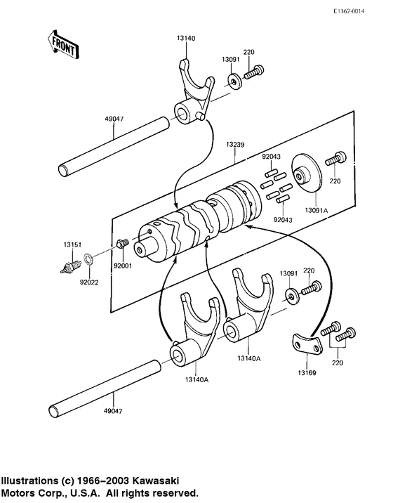 Gear change drum & forks
