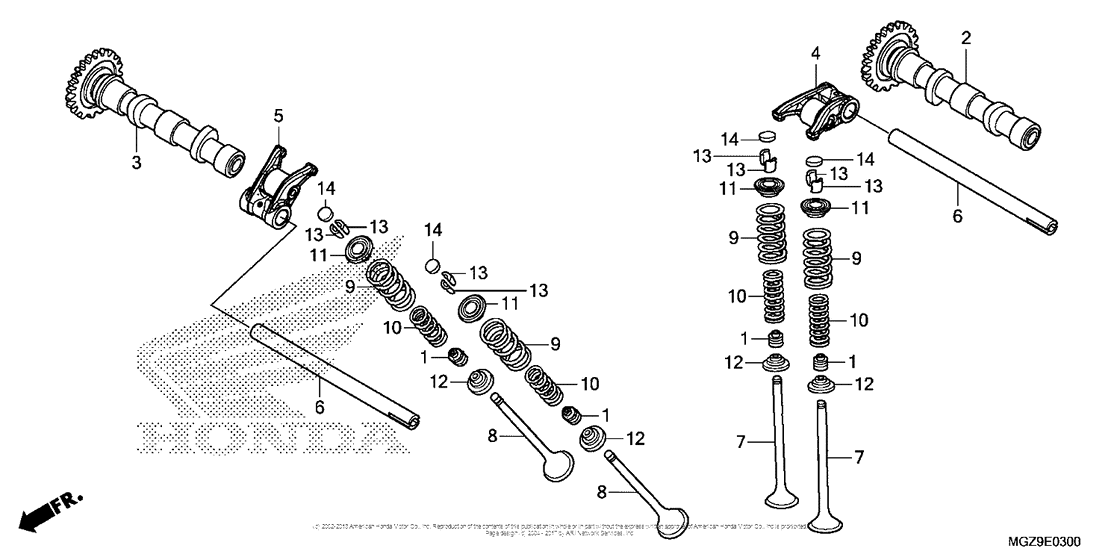 CB500X (ABS) Распределительный вал и клапана