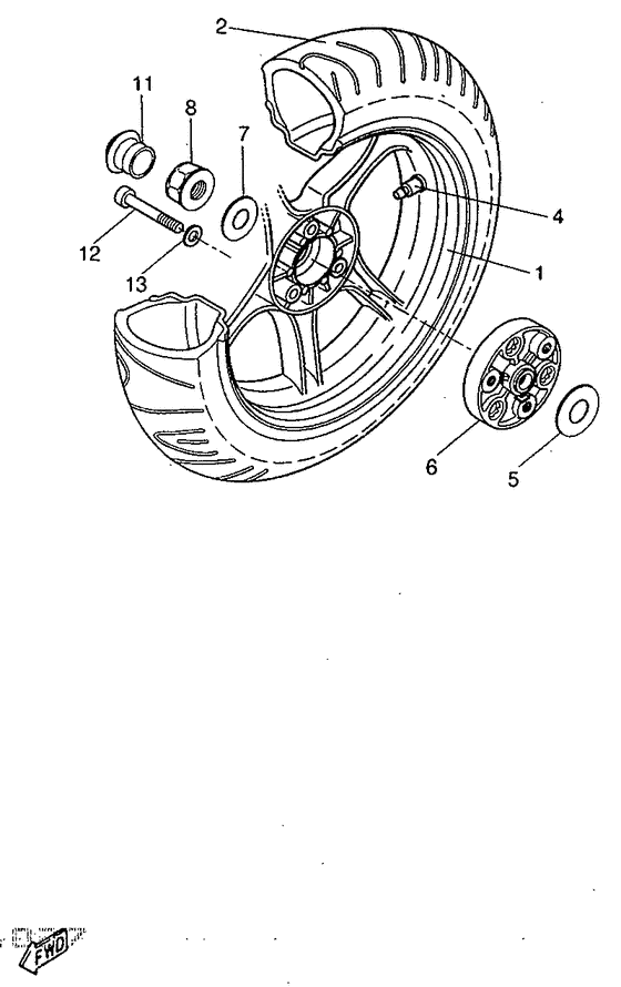 YQ50 Переднее колесо