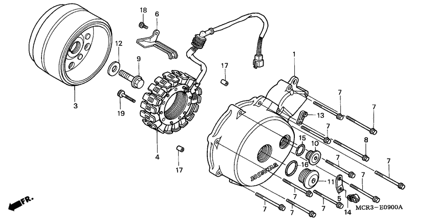 Left crankcase cover/ generator