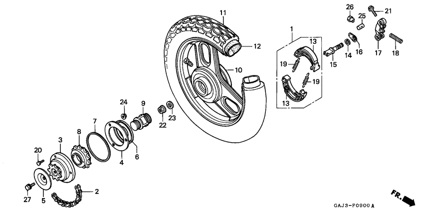 Rear wheel complete assy