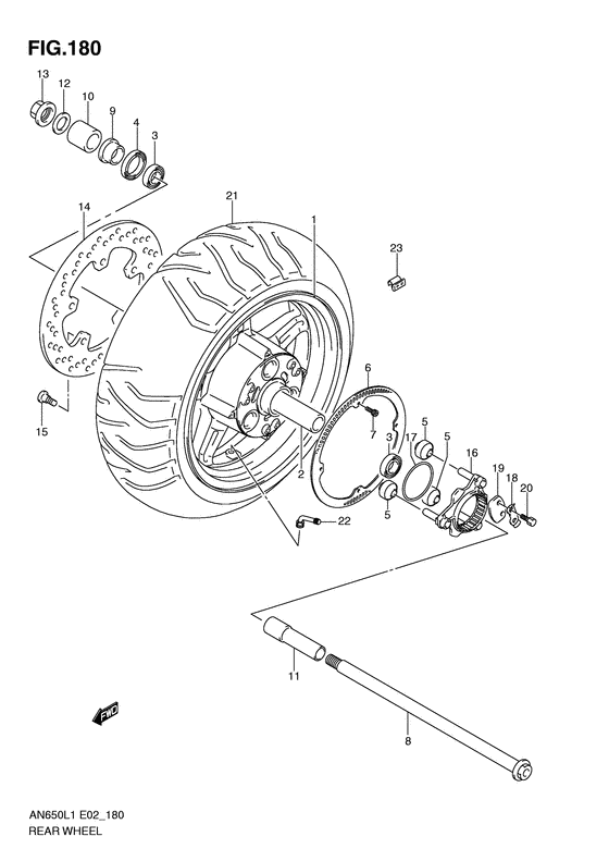 Rear wheel complete assy