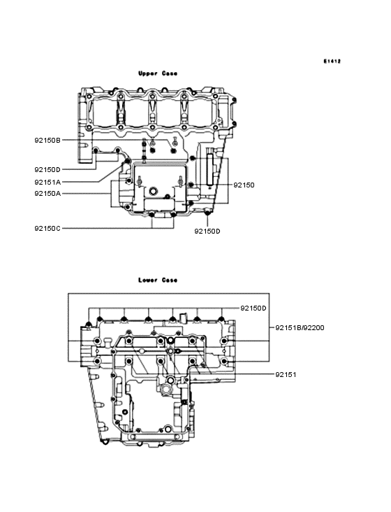 ZX900 Болты крепления картера