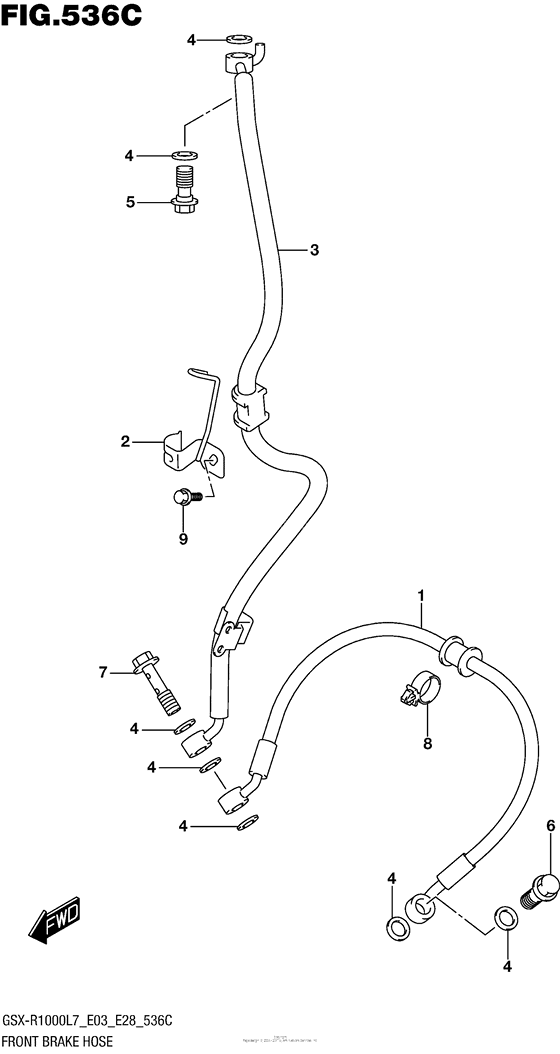 Front Brake Hose (Gsx-R1000L7 E33)