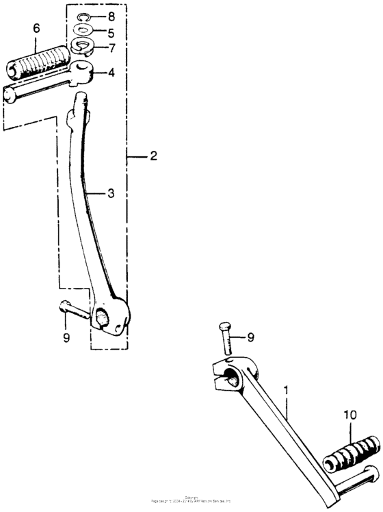 Kick starter arm + change pedal