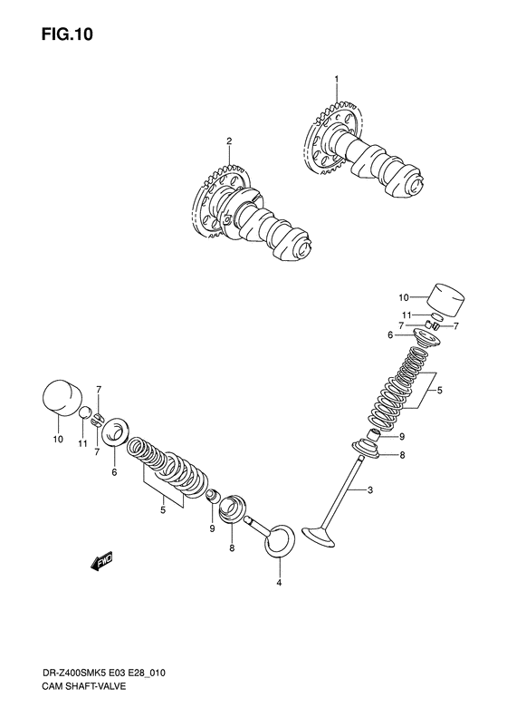 DR-Z400 Распред вал / клапана