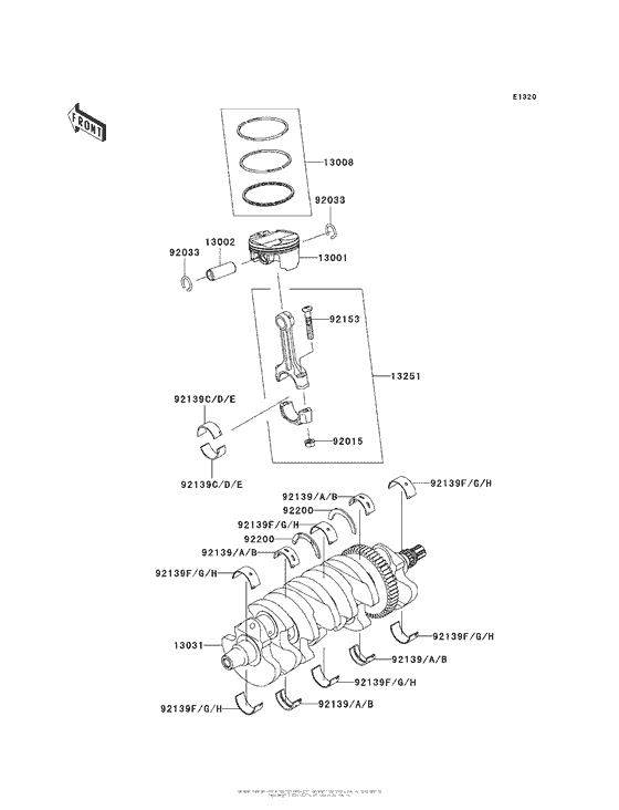 ZX1000 Коленвал и поршни
