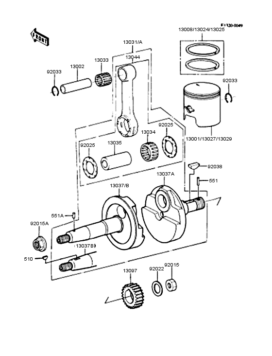 Crankshaft/piston