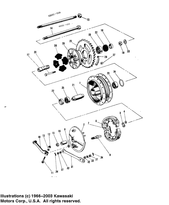 Rear hub/brake