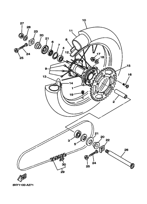 Rear wheel complete assy