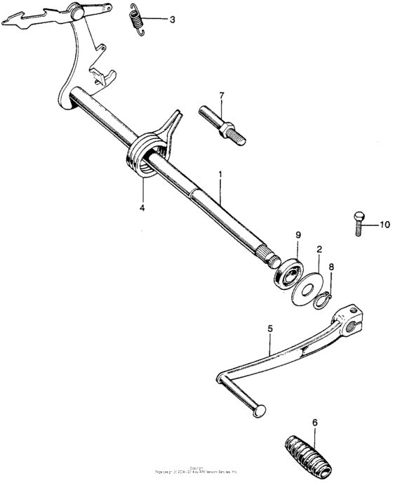 Gearshift spindle + change pedal