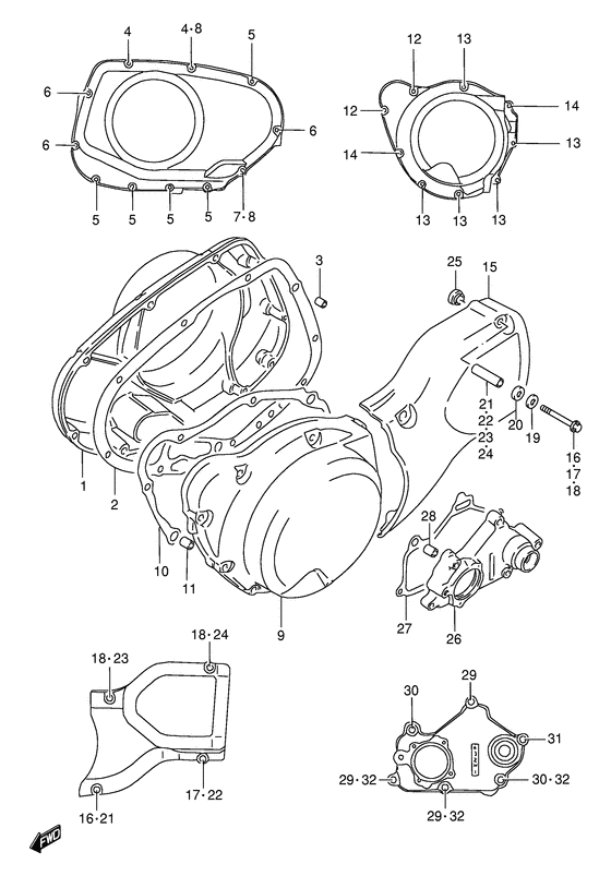 Crankcase cover ass`y  (v