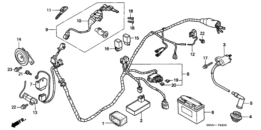 Wire harness/ ignition coil/battery