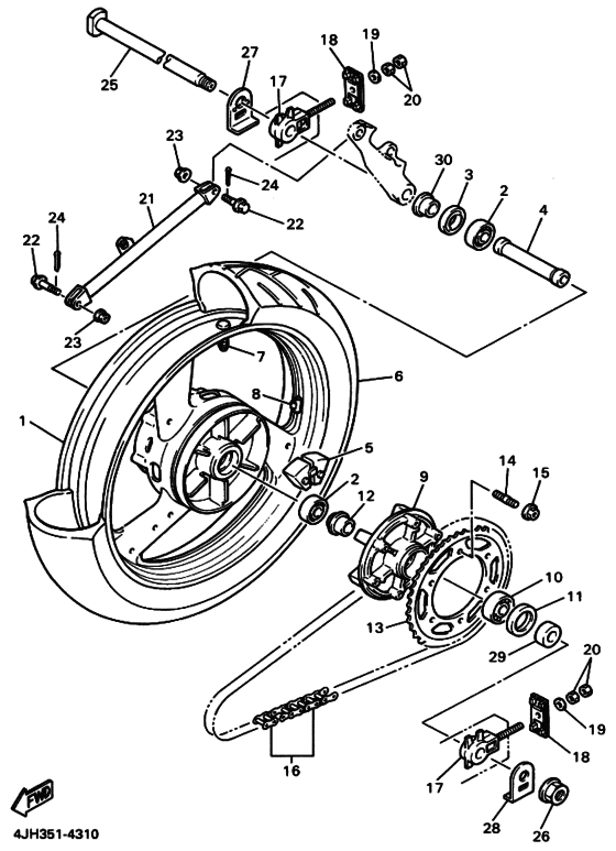 Rear wheel complete assy