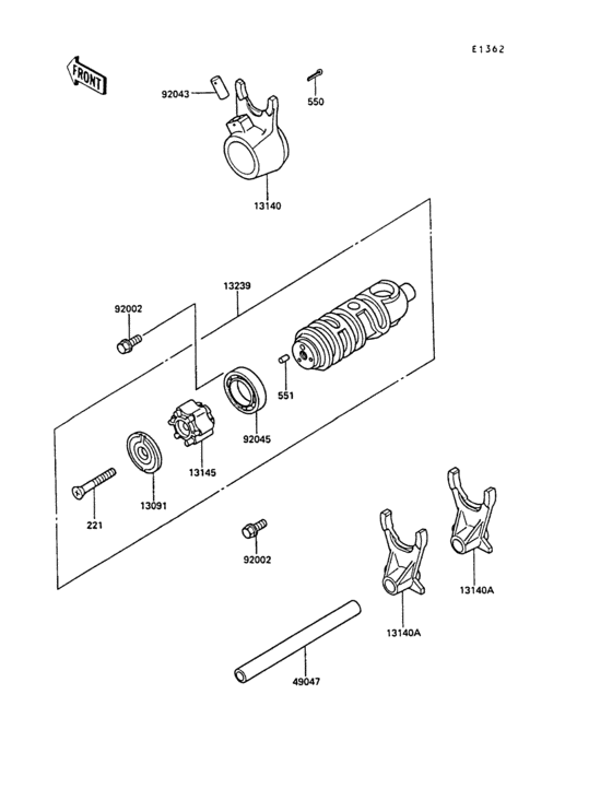 EX400 Валы и вилки переключения передач