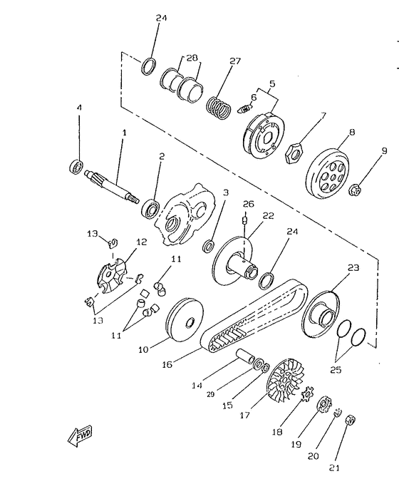 CW50RS Сцепление