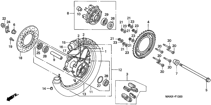 Rear wheel complete assy