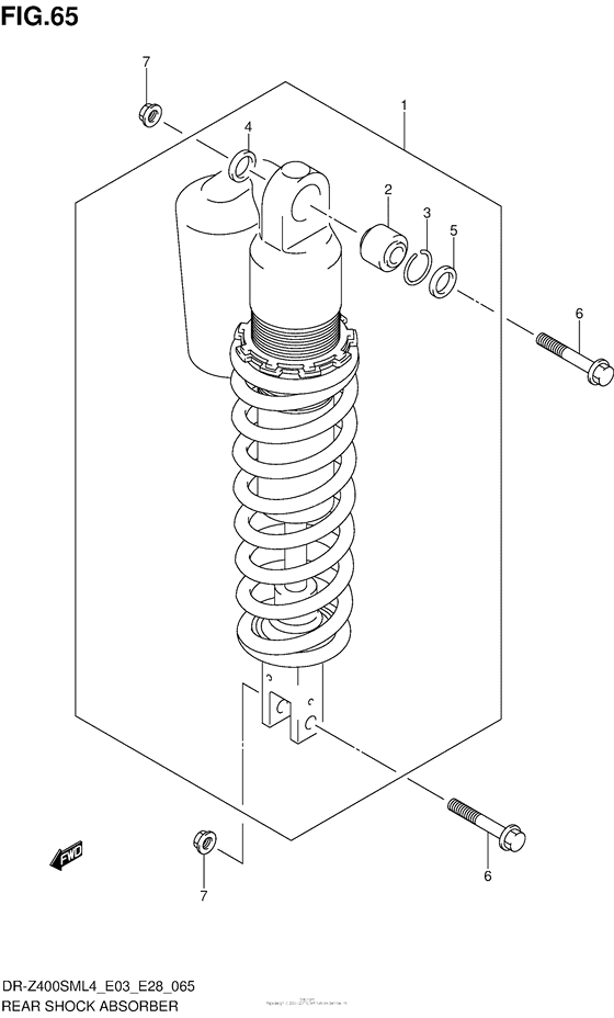 Rear Shock Absorber (Dr-Z400Sml4 E03)